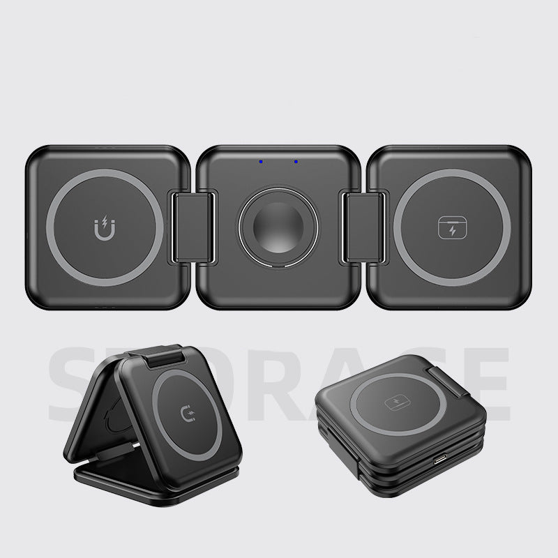 3 -in - 1 Magnetic Wireless Charger Stand - Foldable Fast Charging Station for iphone & Airpods
