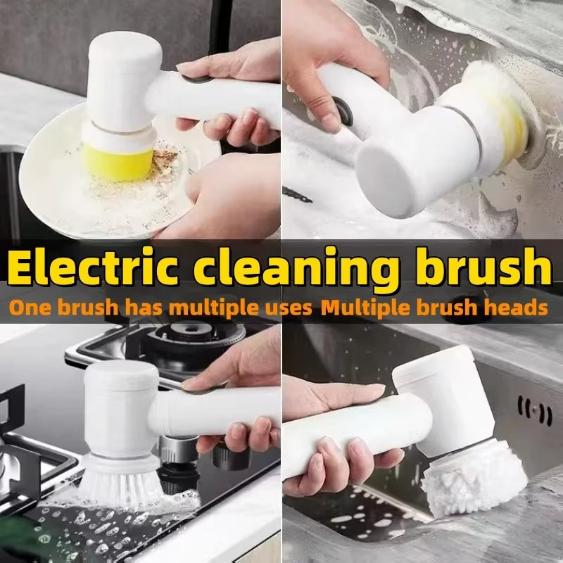 Electric Spin Cleaning Brush 5 In 1 Power Scrubber for Bathroom & Kitchen
