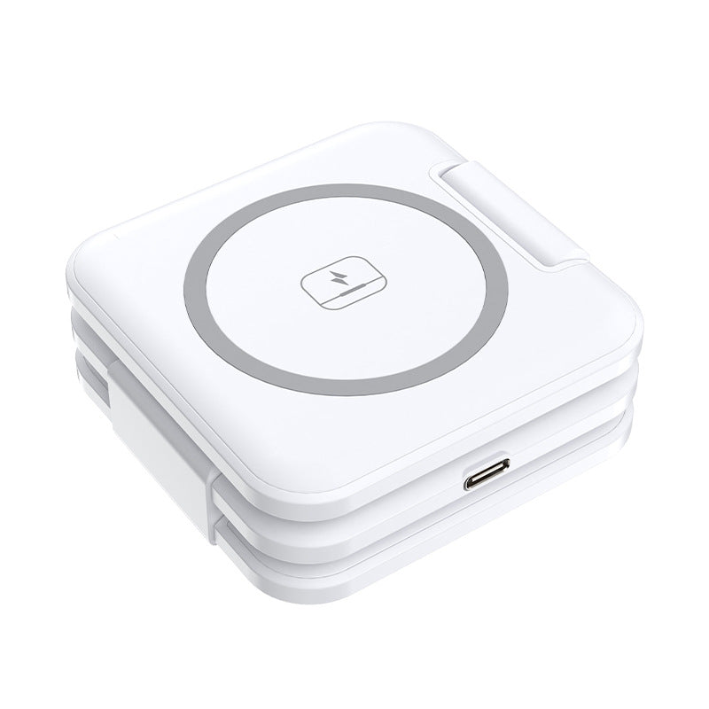 3 -in - 1 Magnetic Wireless Charger Stand - Foldable Fast Charging Station for iphone & Airpods